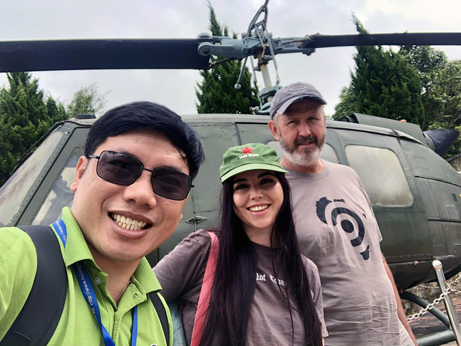 American couple on a private tour with a guide at Hamburger Hill.