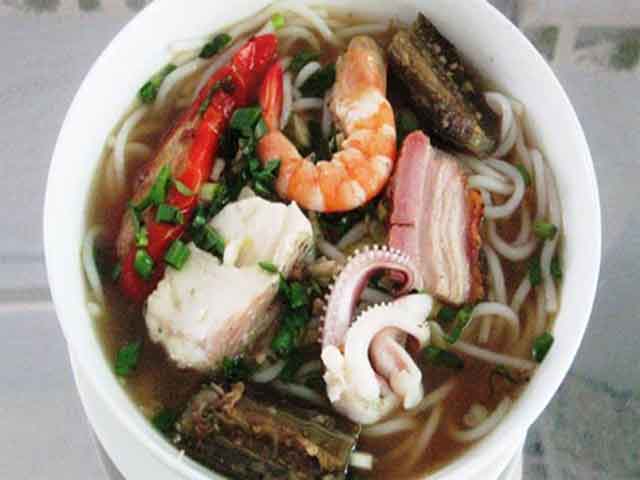 Bun Mam (noodle soup with fish sauce broth) vietnamese noodles