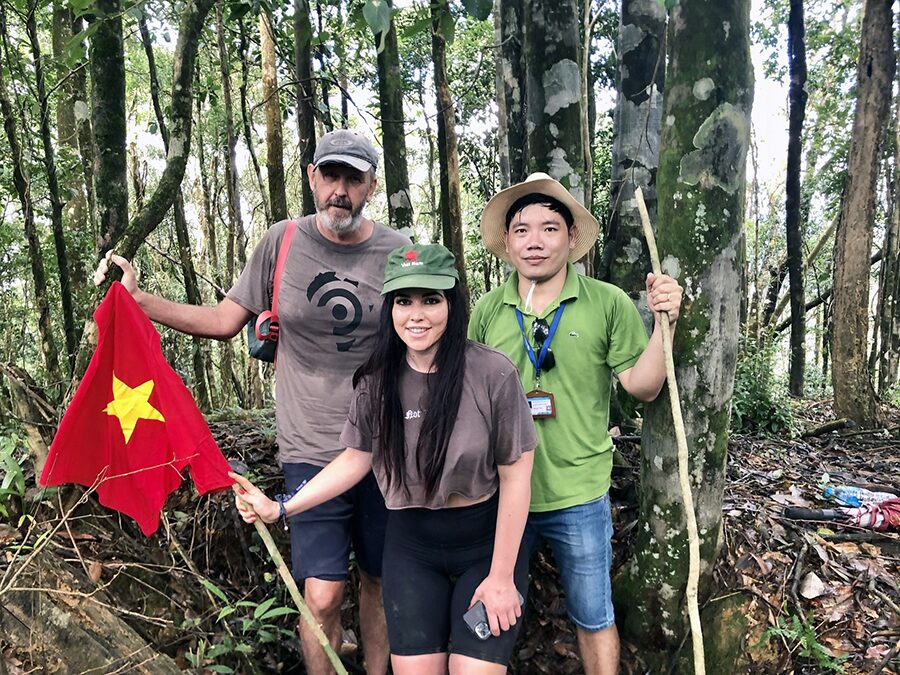 American couple on a private tour with a guide at Hamburger Hill.
